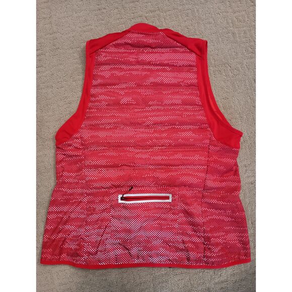 Nike Running Vest Womens Large Red 800 Aeroloft Goose Down Back Zipper Pocket - Picture 3 of 11